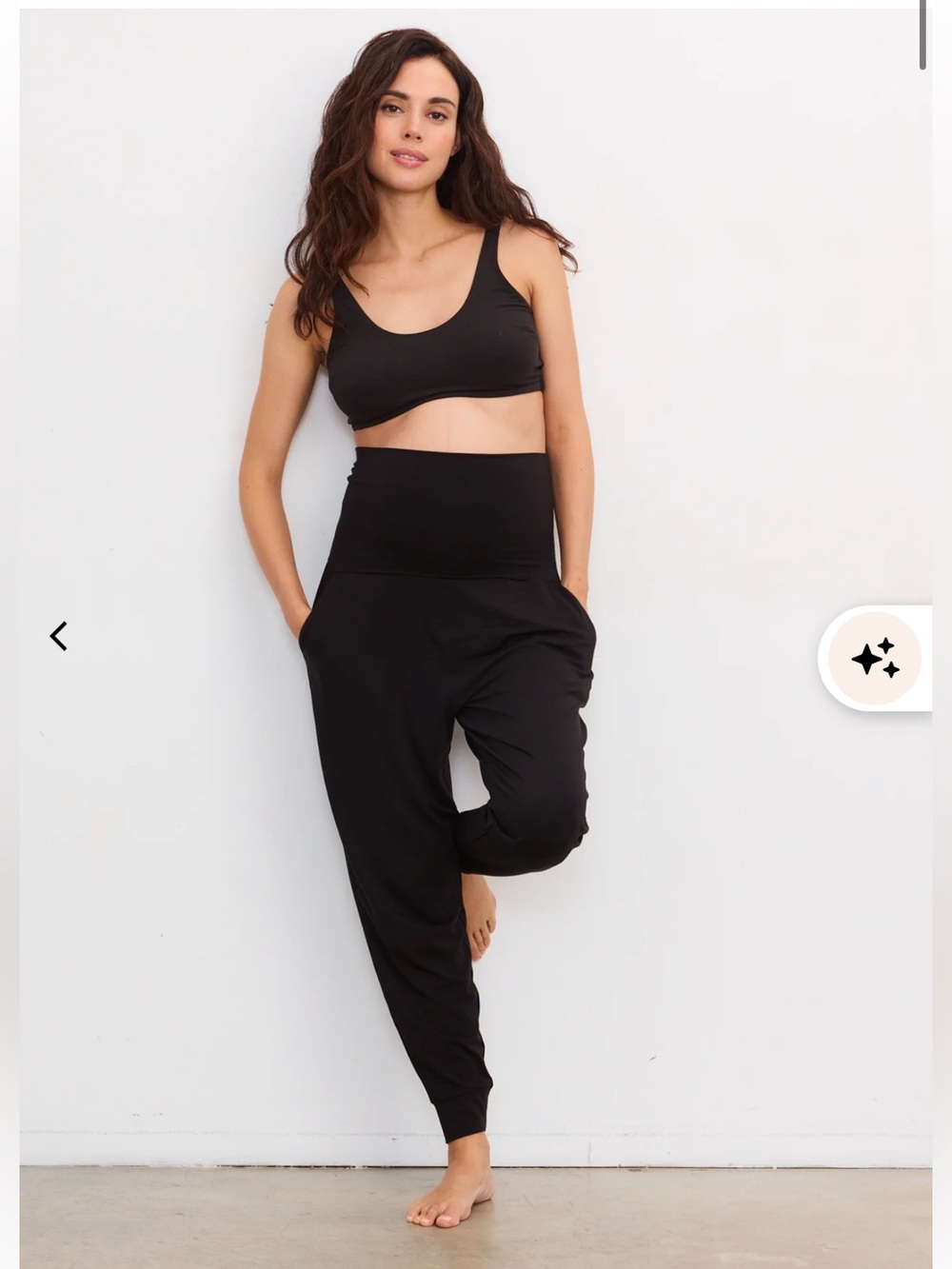 HATCH The Over Under Easy Pant Black Size Medium Maternity Lounge Travel Pants